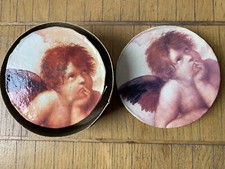 2 Span Schachteln rund Dose in Dose Raffaels ?? beklebt Deko Ø  10/12 H 6