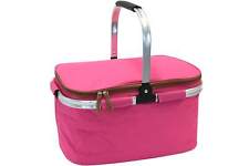 Faltbarer Einkaufskorb Pink isoliert 46 cm Shopper Korb Einkauf Shopping Alu