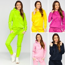 Jogginganzug Trainingsanzug Hose Kapuzenpullover Unifarben Damen BOLF Basic