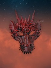 Drachen Maske Roter Drachen Kostüm Rot Halloween Maske Fasching Drache Dragon
