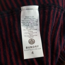 Damen Sundry Strickjacke weinrot rot blau Streifen stretchig slinky offen weich Größe 4