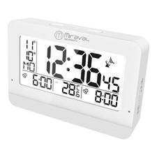 LCD digitaler Funkwecker Datum Kalender 2 Alarme geräuschlos Großes Display