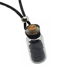 Schungit Anhänger Phiole Flasche Halskette Edelstein Edelstein Kristall Schmu...