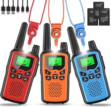 Walkie Talkie 3er Set Rabigala T8A  Funkgerät PMR 5km VOX LED Outdoor Kinder
