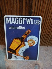 Blechschild Mini MAGGI'S WÜRZE altbewährt Reklame Werbung Koch Retro Vintage