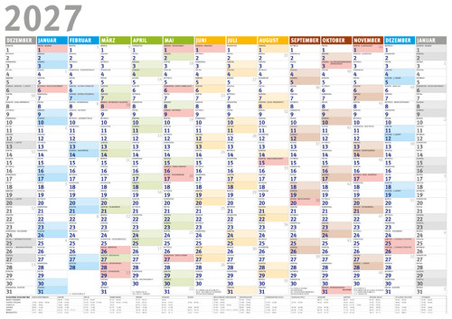 Wandkalender 2027 din - wandkalender,