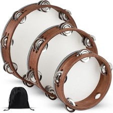 Hand Held Wooden Tambourine 6