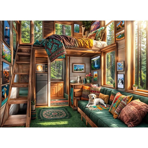 Puzzle 1000 teile waldhaus - puzzle,