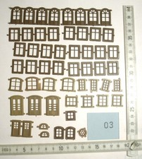 Pola H0 Ersatzteile Bastler 55 Stück Fenster+Türen braun/hellbraun   (509) 13