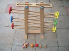 super tolle Holz Kugelbahn von Beluga top Spielzeug mit 2 Kugeln + Auto + Clown