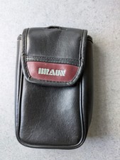 BRAUN Leder  Fototasche  Kameratasche schwarz universell 14x9x4 cm gebraucht