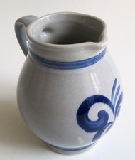 Steingut Krug Blau/Grau Weinkrug Bembel 