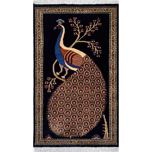 Handgeknüpfter pfau - handgeknüpfter,