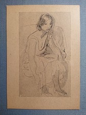 alte Ansichtskarte Postkarte AK Max Pechstein Die Wartende Steinzeichnung