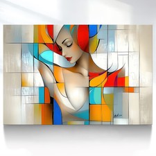 Leinwand Bild Frau Bunt