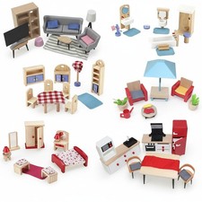 PUPPENHAUSMÖBEL HOLZ | Einrichtung Puppenhaus Zimmer Möbel Puppenmöbel