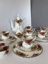 Vintage Royal Albert Old Country Roses Kaffeeservice Porzellan für 5 Person