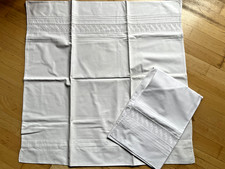 Vintage edel antik Kopfkissenbezug Bettwäsche Weiß Stickerei Landhaus Bodüre w.n