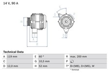 BOSCH Lichtmaschine Generator Lima 0 986 039 660 +77.94€ Pfand für SAAB YS3D 900