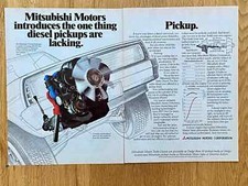 Mitsubishi Turbo Diesel Pickup Truck Original 1983 Vintage Advert Werbung