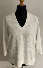 Opus Damen Sweatshirt ecru, Gr.44, Dreiviertelarm