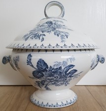 Um 1910 Sarreguemines Flora Suppen Terrine Suppentopf TOP Wie Neu❤❤Suppenterrine