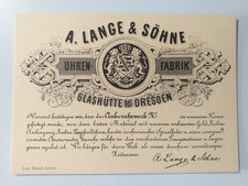 Lange söhne uhrenfabrik - &,