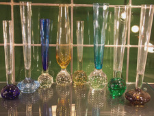 8 Vintage Bubble Glas Vasen