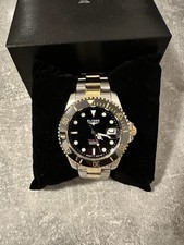 Herrenarmbanduhr Automatik 20 ATM mit Datum Edelstahlarmband Silberfarben TOP