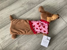 PRIMARK DACKEL WÄRMFLASCHE..900ML..RED LOVE HEARTS..