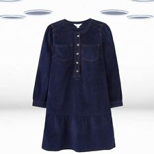 Ex White Stuff Damen Cordkleid dunkelmarine Langarm knielang Rundhals