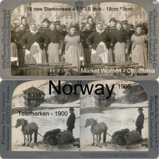 18 Stereoviews Norway Norwegen