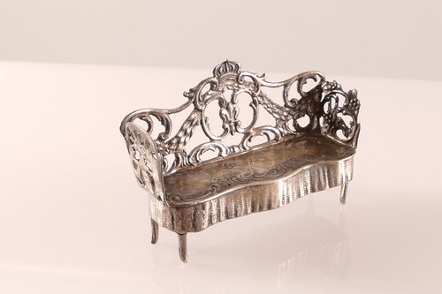 Silberfigur miniatur bank - miniatur, sofa