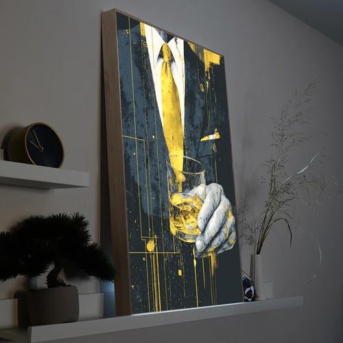 Led wandbild krawatte - led,