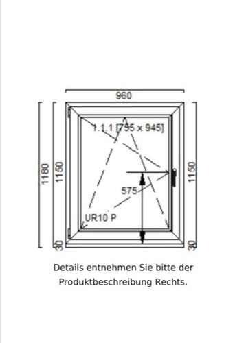 Einflügeliges fenster mit - einflügeliges,