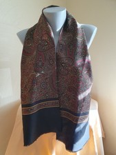 Herren Schal Paisleymuster schwarz-rot-gold leicht