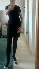 VERSACE Kleid – Etui – Gr. 36 – Schwarz – Schulterdetails aus Seide-TOP Look