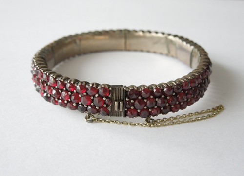 Antik armreif granat böhmisch - armreif,