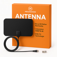 HDTV Antenne 50 Meilen Reichweite DVB-T2 4K 1080P 13ft Kabel DE.