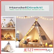 Baumwollzelt mit Lichtern | Spielmatte grau | Kinderzelt drinnen/Outdoor