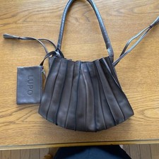 Lupo Pleats Handtasche Geldbeutel Leder mit Etui in dunkelbraun GEBRAUCHT Neu...