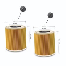 2 x Patronen-Filter für original Kärcher A 2604, A 2654 Me