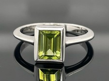 RING GR.17 (CA. 53) 925/SILBER RHODINIERT MIT  PERIDOT SCHMUCKJAGD