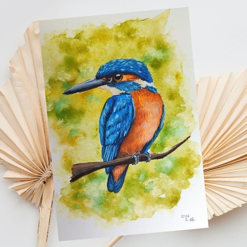 Handgemalter eisvogel - handgemalter,
