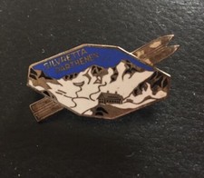 antiker emaillierter Pin Ski - Silvretta Parthenen