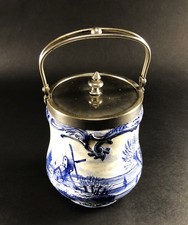 antike Gebäckdose Vorratsdose Franz Mehlem - Royal Bonn - DELFT Motiv Windmühle