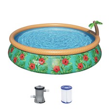 Bestway® Fast Set™ Aufstellpool-Set mit Wassersprinkler und Filter Ø 457x84 cm