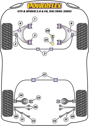 Set buchsen hinterer - set, 6