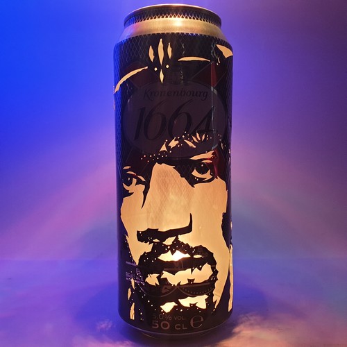 Jimi hendrix beer can lantern - jimi,