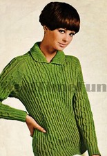Vintage Strickmuster klassisches Zopfmuster Pullover Pulli DK Garn